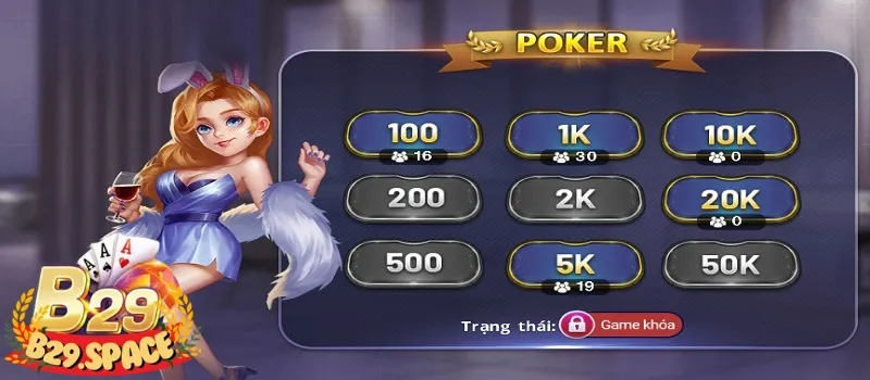 Poker trực tuyến là tựa game bài B29 nổi tiếng