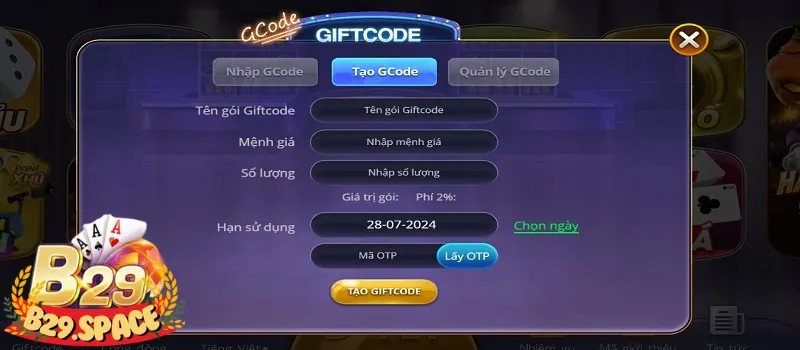 Tặng Giftcode miễn phí cho người chơi