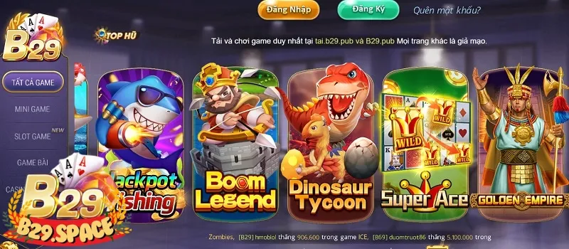 Giới thiệu thông tin về cổng game bài B29